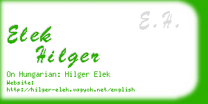 elek hilger business card